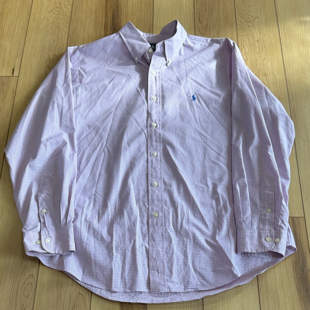 Ralph Lauren Men's Blue & Pink Checkered Shirt